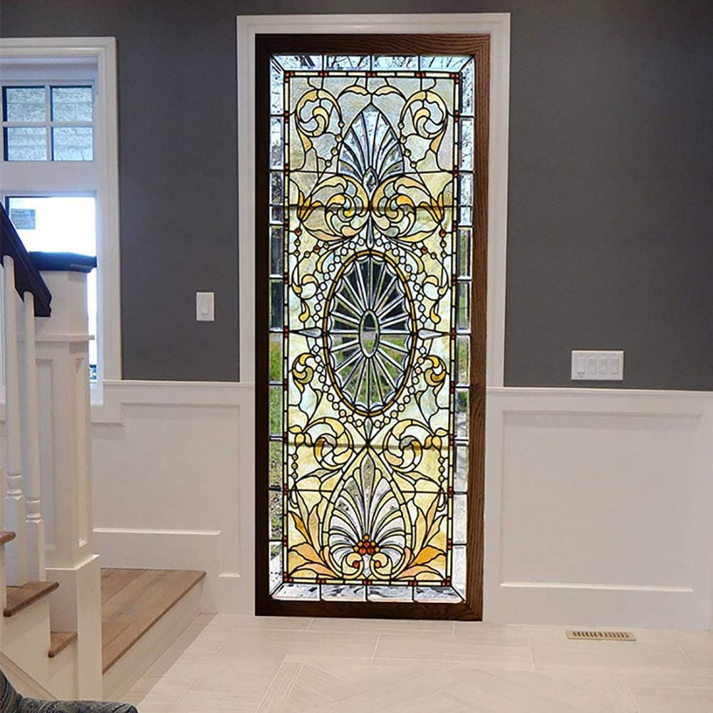 Door Stickers Decals – Opaque Vinyl Printed with Glass Portal Style Design, 3D P