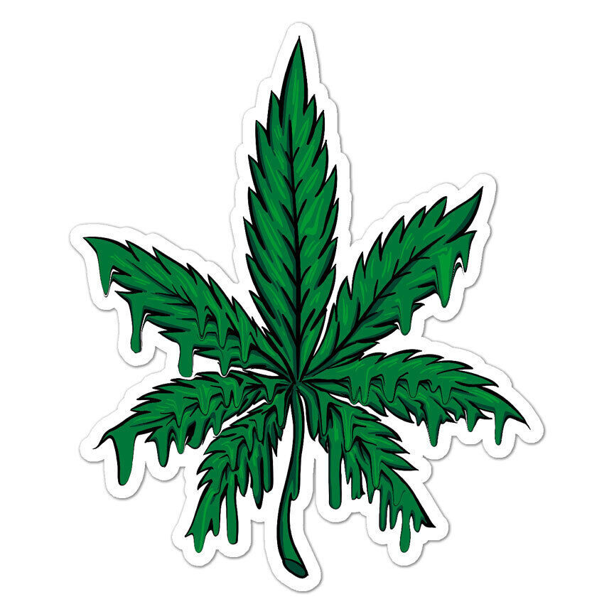 Melting Marijuana Leaf Sticker Decal