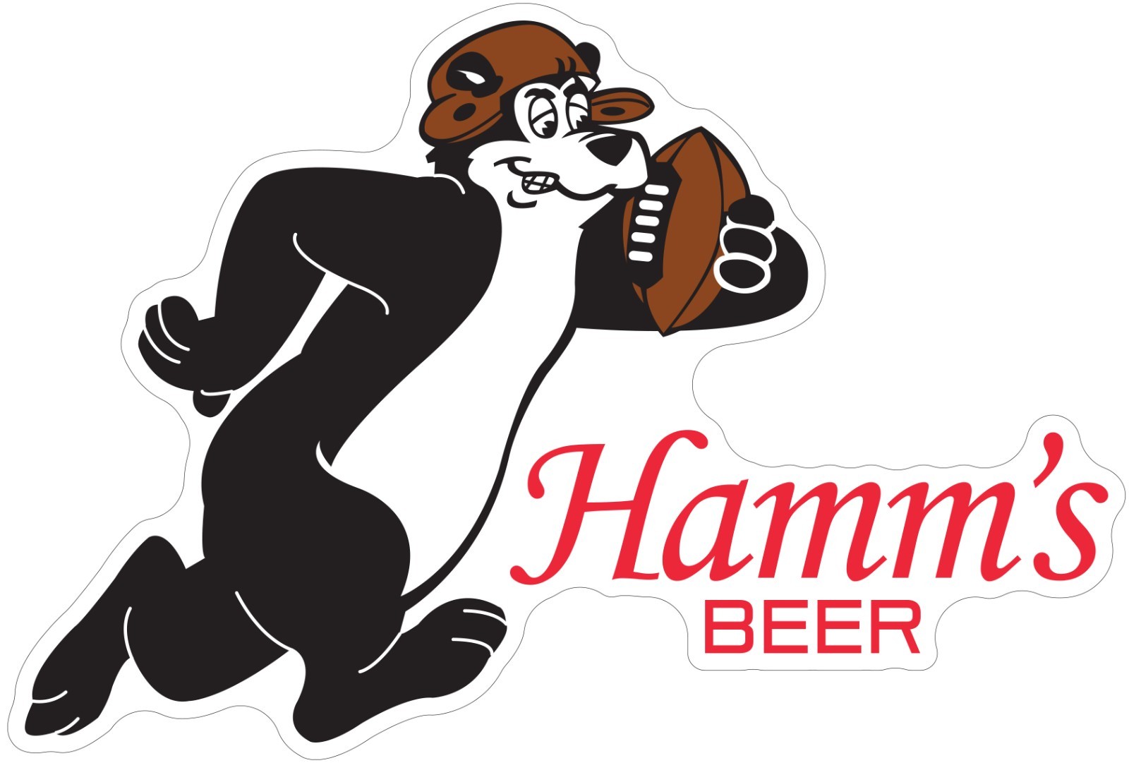 Hamm’s Beer Bear Football Logo Indoor Wall Vinyl Decal Sticker 5″ – 52″