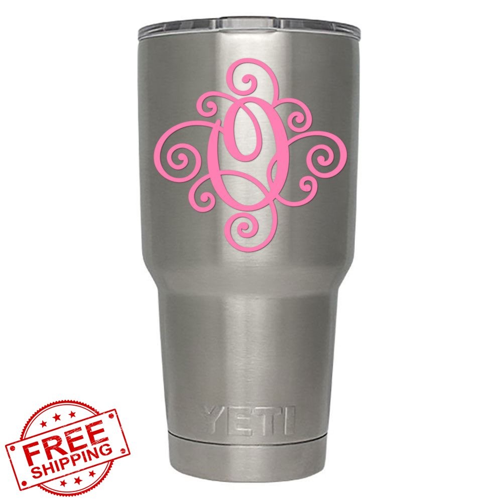 ViaVinyl Monogram Decal Letter O Pink Die Cut Sticker
