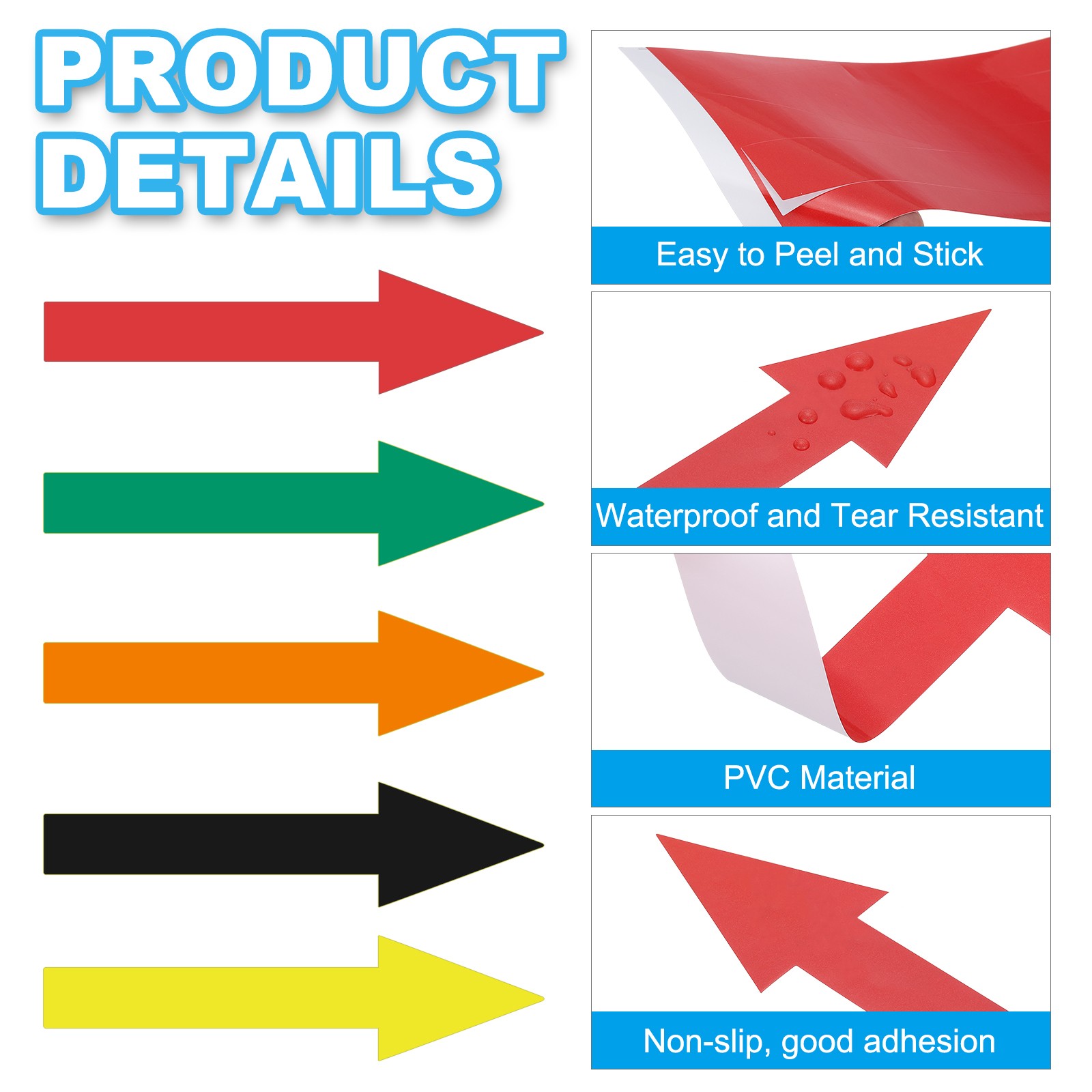 Arrow stickers 12×5 cm, 4pcs for floor indications, green