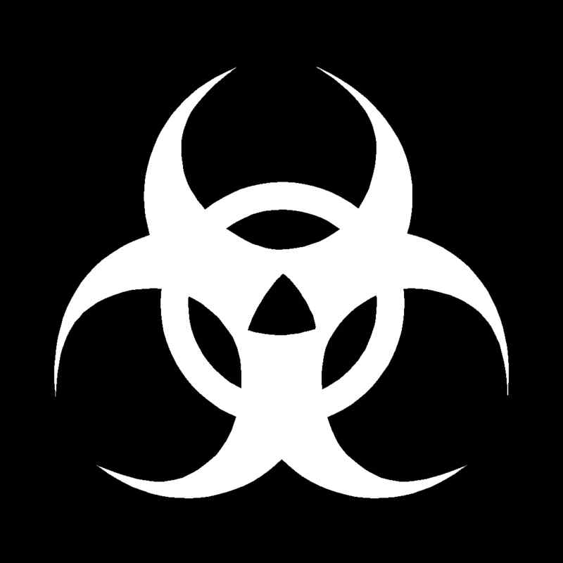 BIOHAZARD Vinyl Decal (3 Sizes, 12 Colors) SD
