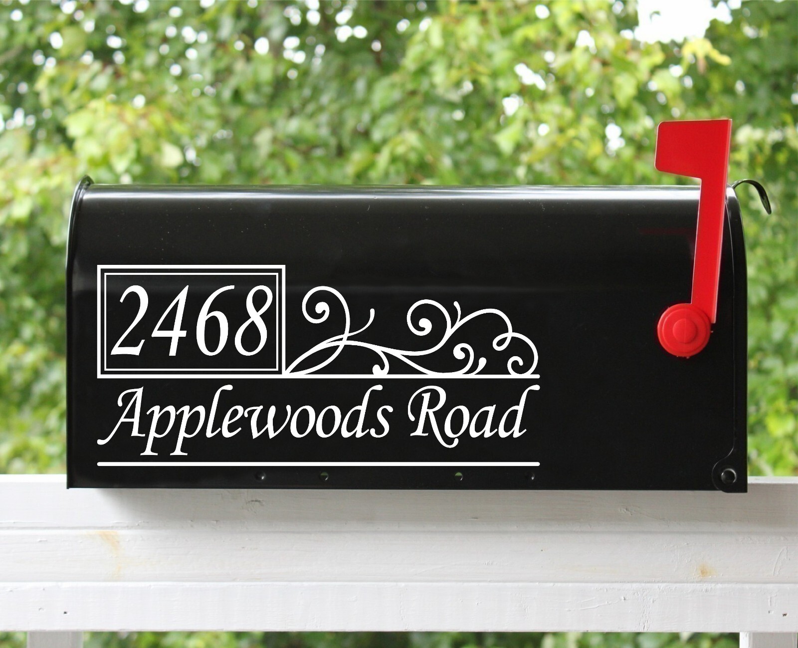 Set of 2 – 11″ x 5″ Custom Mailbox Decals Sticker Street Numbers, Many Fonts #03