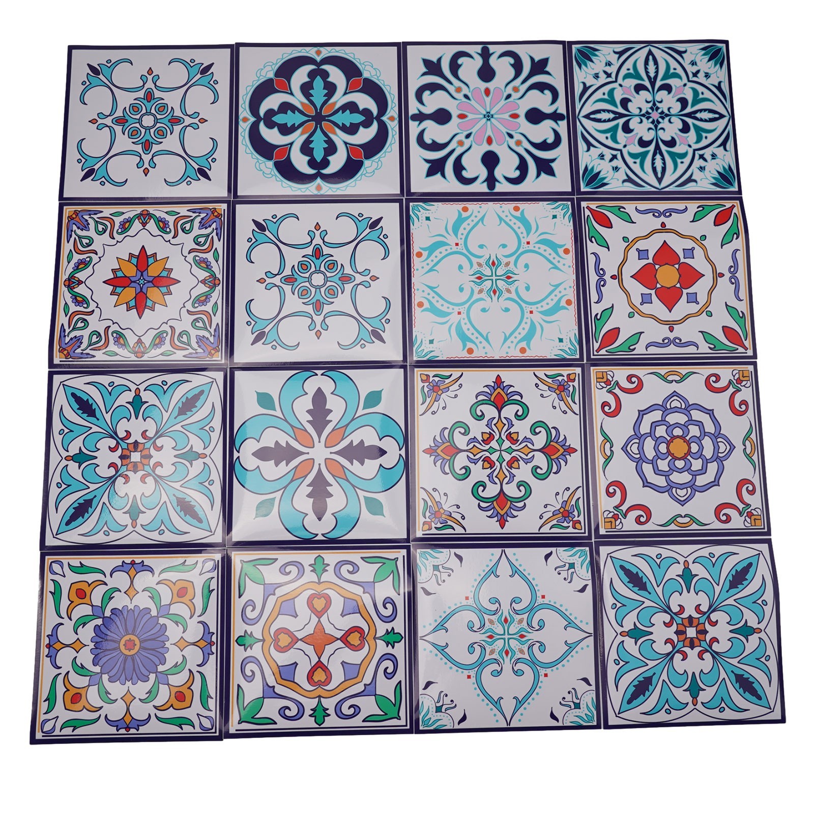 3 Sizes Bathroom Mosaic Colored Pattern Tile Stickers Wall Decor Self-Adhesive