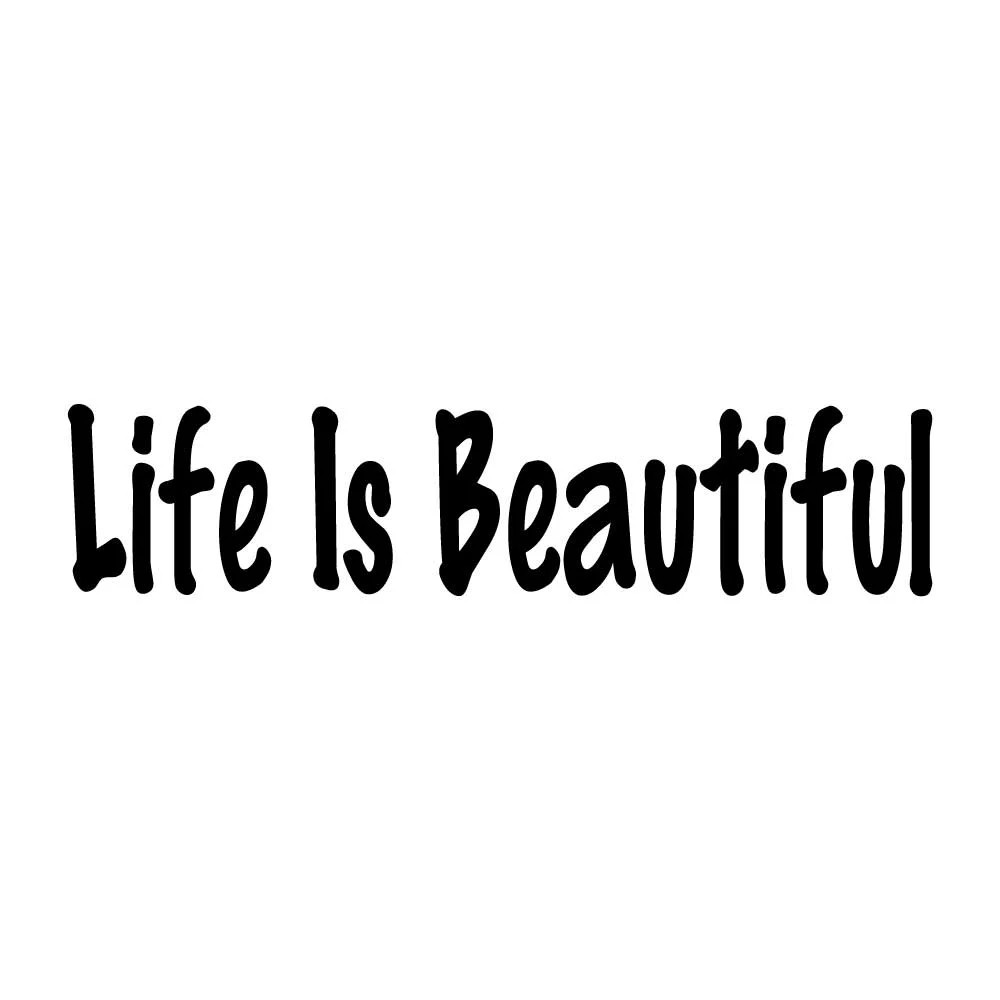 Life Is Beautiful Decal Sticker Black Die Cut Vinyl