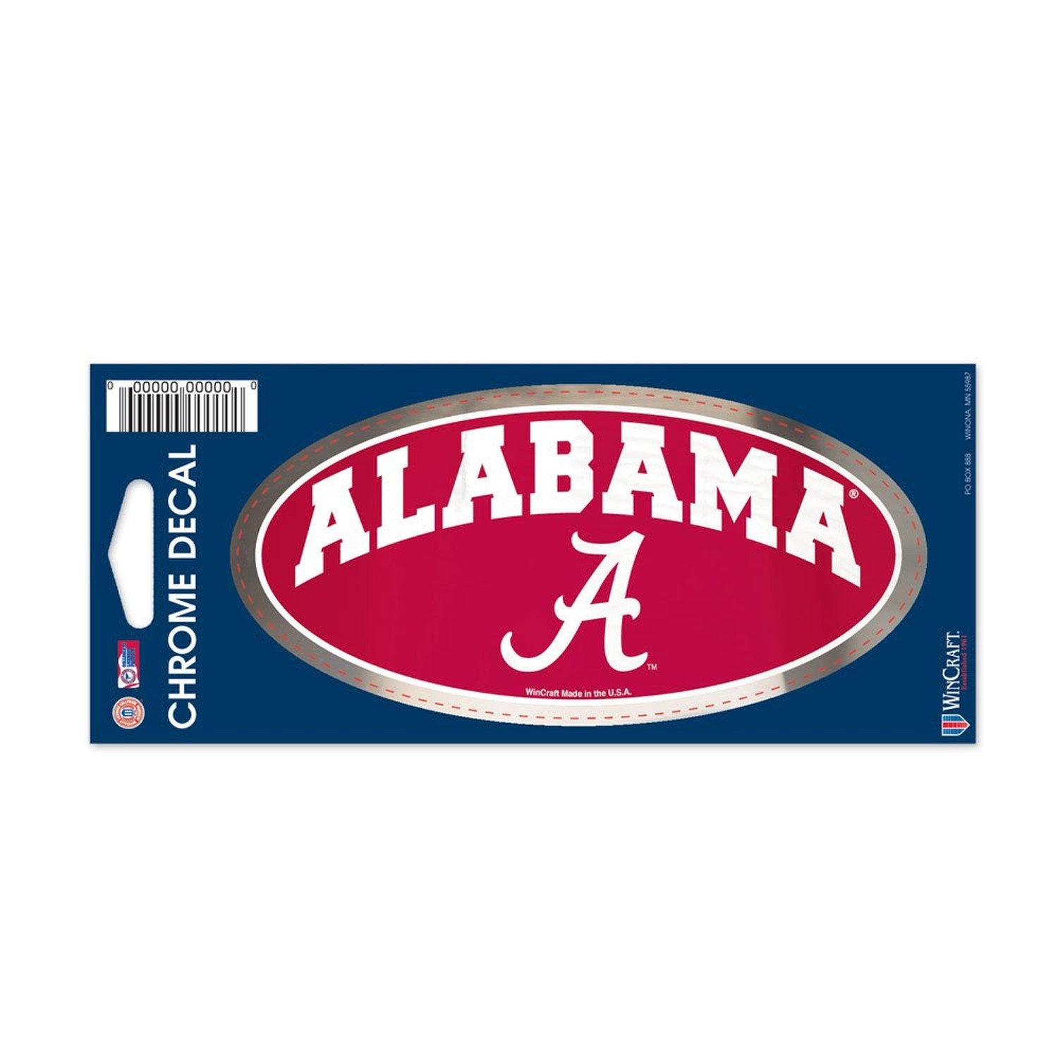 Wincraft NCAA University of Alabama WCR26855014 Chrome Decal, 3″ x 7″