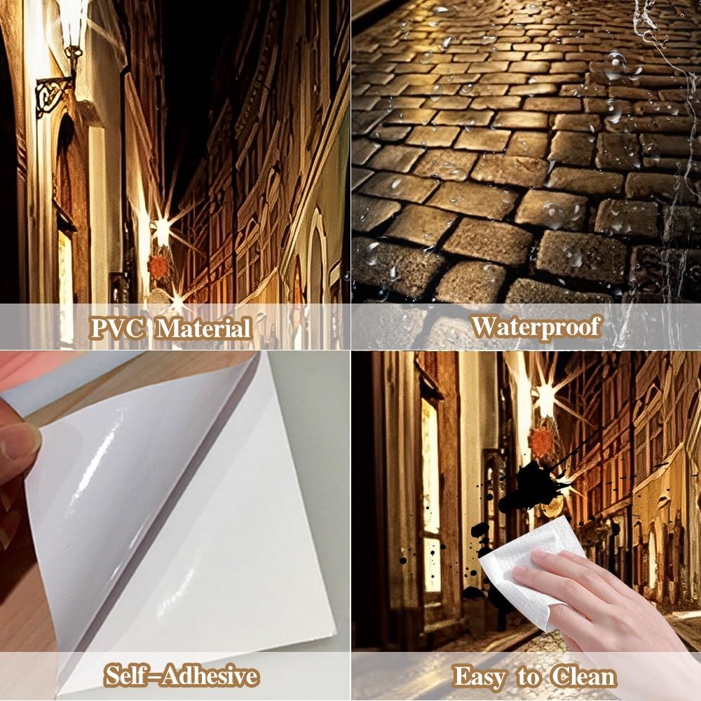 Door Wallpaper Murals 3D Alley at Night Door Wallpaper Sticker Self Adhesive …