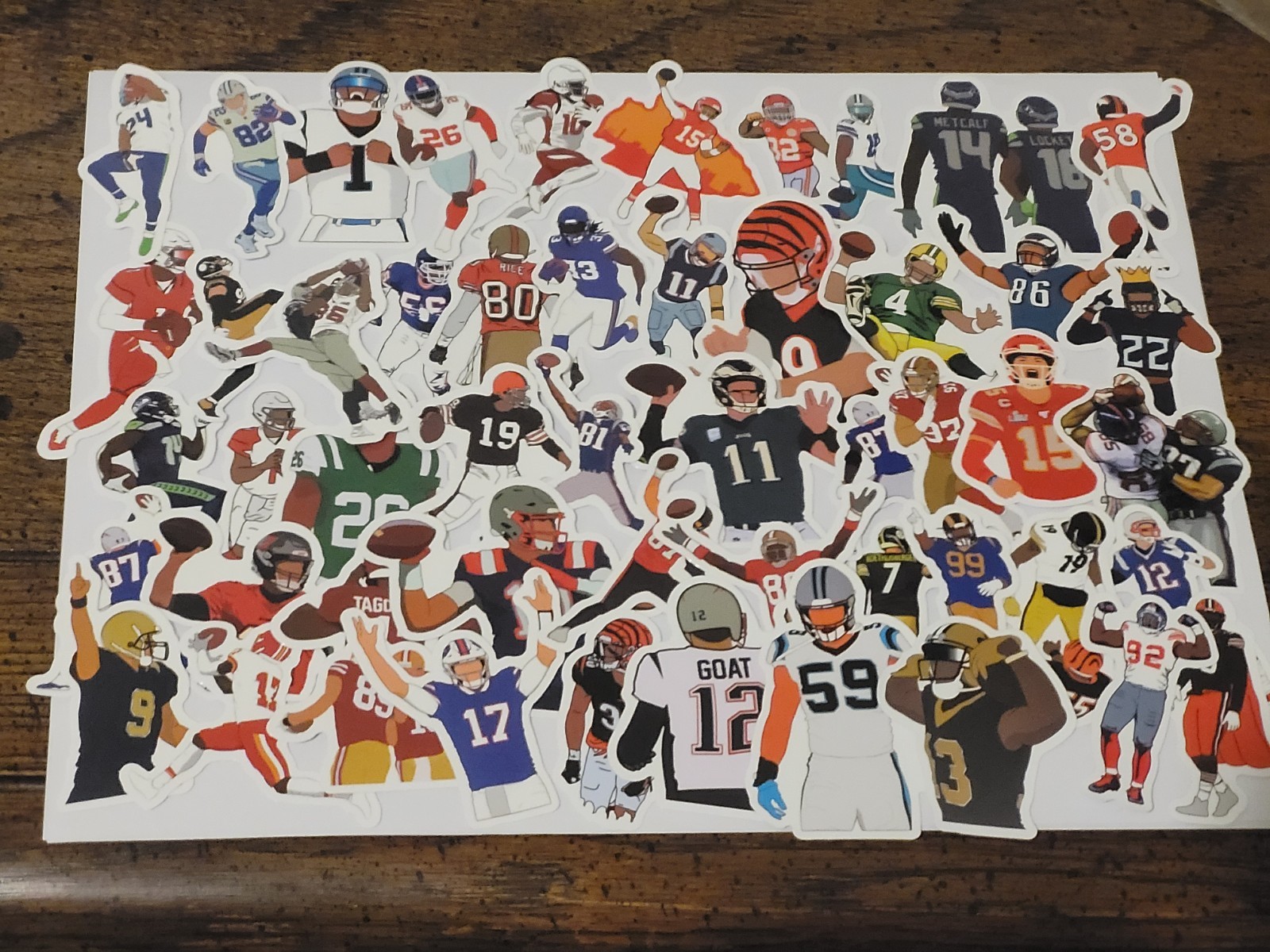 20 PCS American Football Famous Players Sports Teams Stickers BRAND NEW Set 2