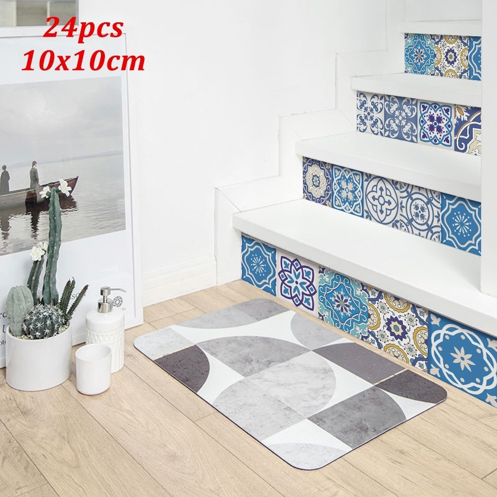 for TILE Stickers 24pcs/Set Vintage/Retro Waterproof 10*10cm Kitchen Decor
