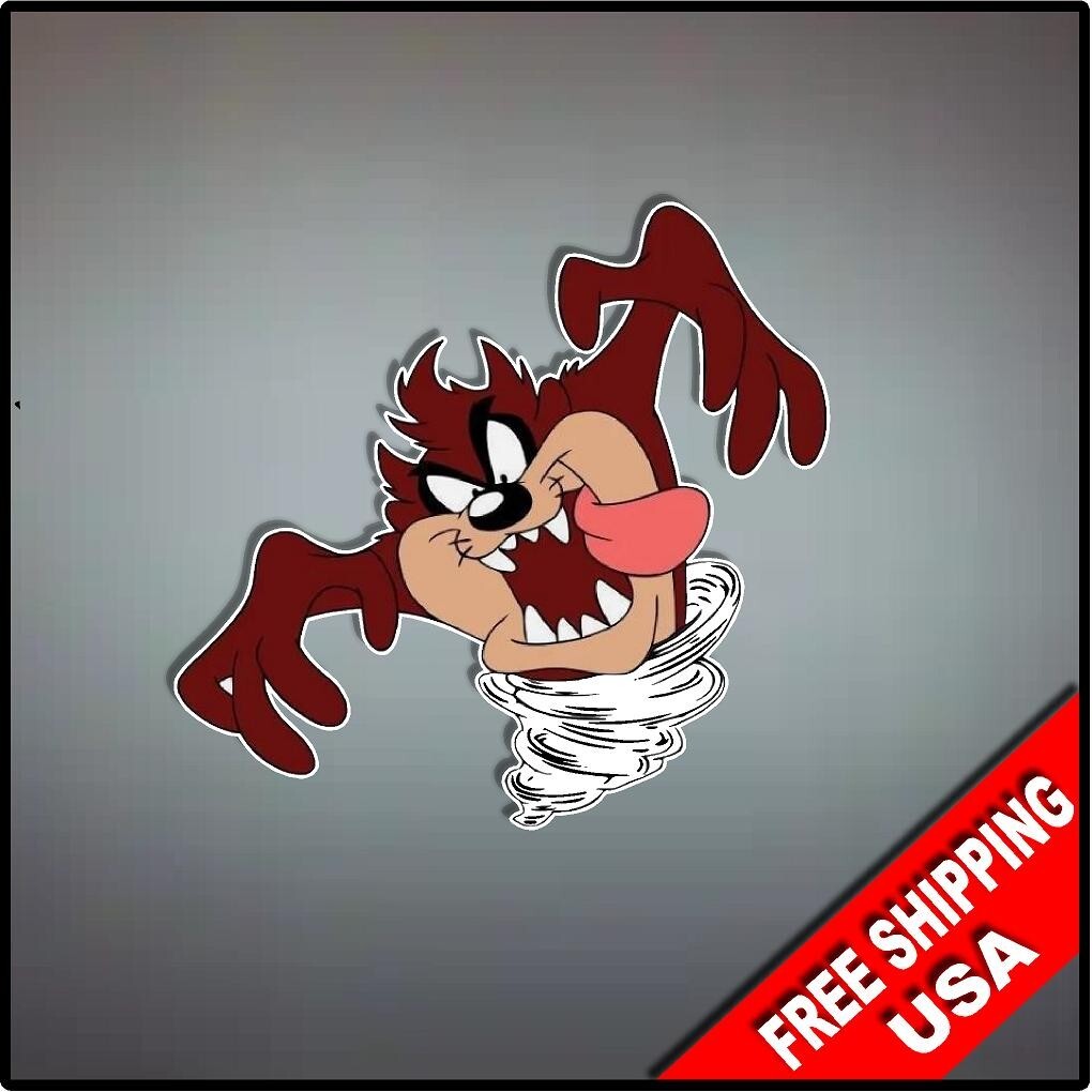 Tasmanian Devil Taz Decal Sticker 4″ x 4″ Cartoon Nostalgic Looney Toons
