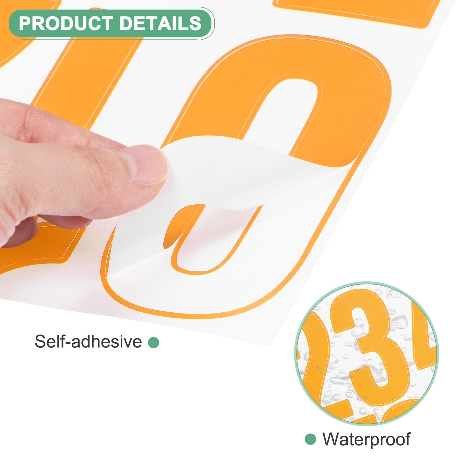 10-Sheets Numbers Stickers, 4″ Vinyl 0-9 Number Stickers[100pcs, Yellow]