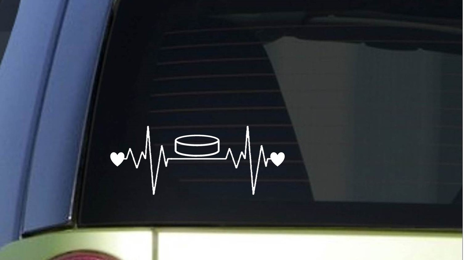 Puck heartbeat lifeline *I239* 8″ wide Sticker decal hockey goalie