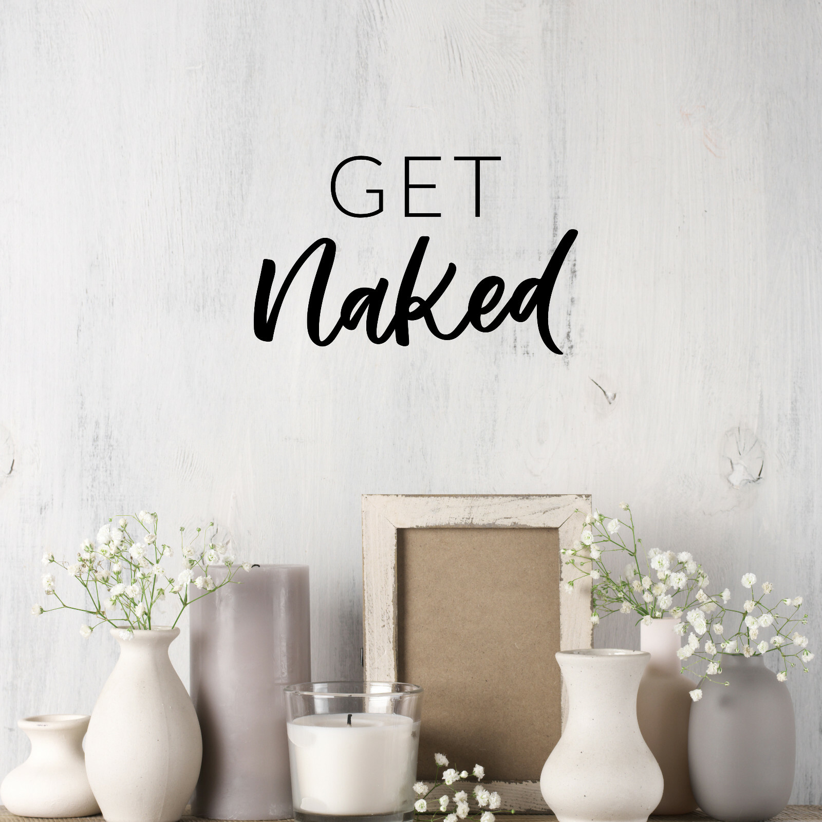 Wall Decal get naked bathroom funny interior Vinyl Decor Black gz500
