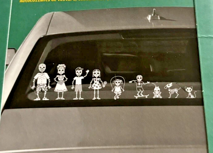 9 NEW FAMILY & PETS Skeleton CAR DECALS Gothic, Punk, Day of the Dead, HALLOWEEN