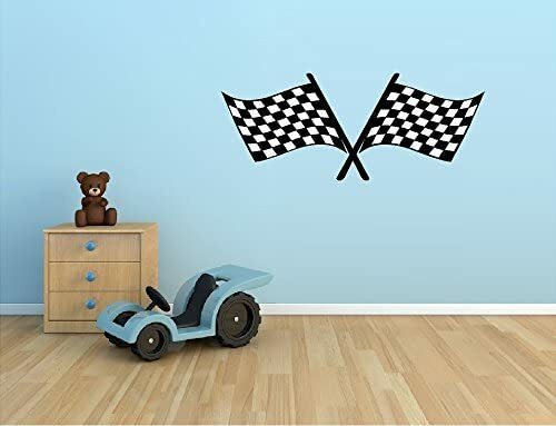 Checkered Flags Vinyl Decal Home Décor 20″ x 40″