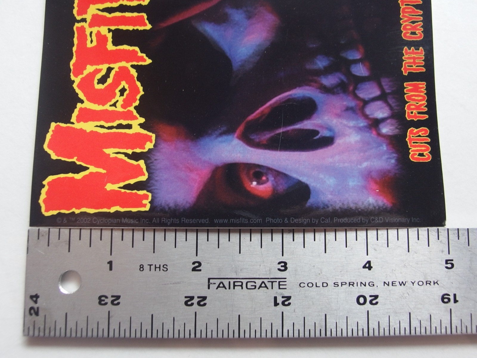 Misfits Cuts From the Crypt Sticker C&D Visionary 2002 Licensed 3.75″ x 5″ Punk