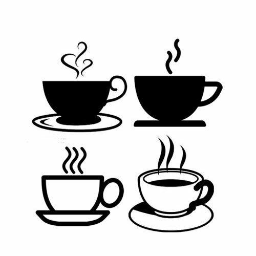 Tea Coffee Cups for Kitchen Wall Shop Sticker Wall Art Window Decor Vinyl Decal