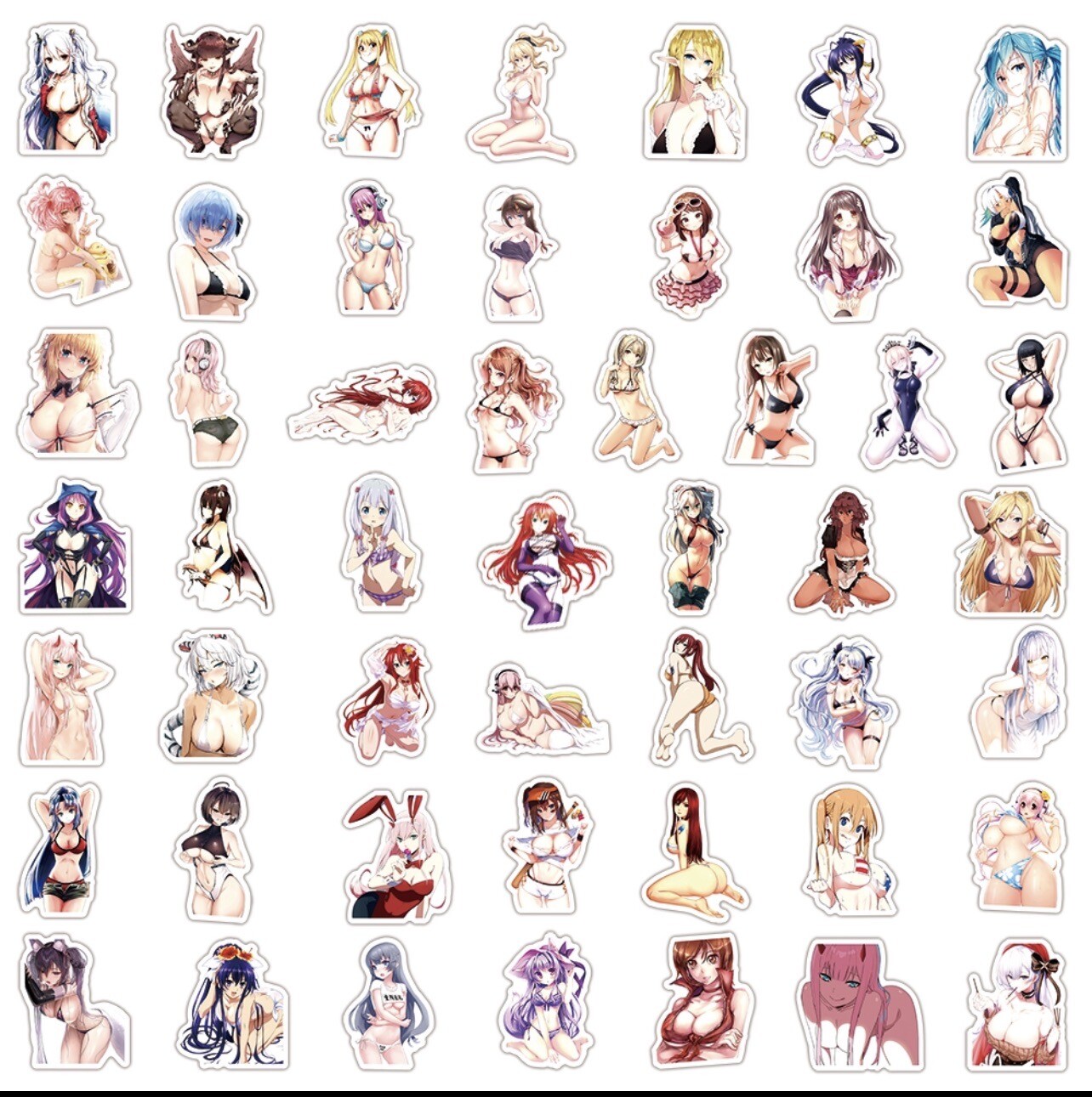 20 Random Sexy Anime Girl Stickers Waifu Decals Laptop Hydro Yeti Free Shipping!