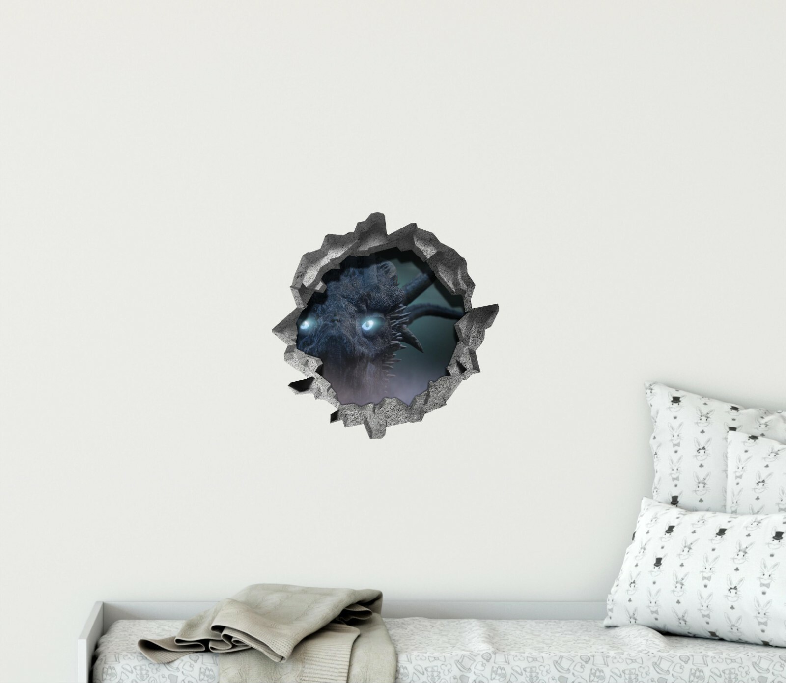 Hole in the Wall ICE DRAGON 3D Wall Decal Fantasy Removable Vinyl Wall Sticker