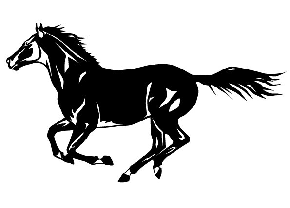 Horse Stallion Galloping #3, 4-21″ Outdoor Die Cut Vinyl Decal Sticker