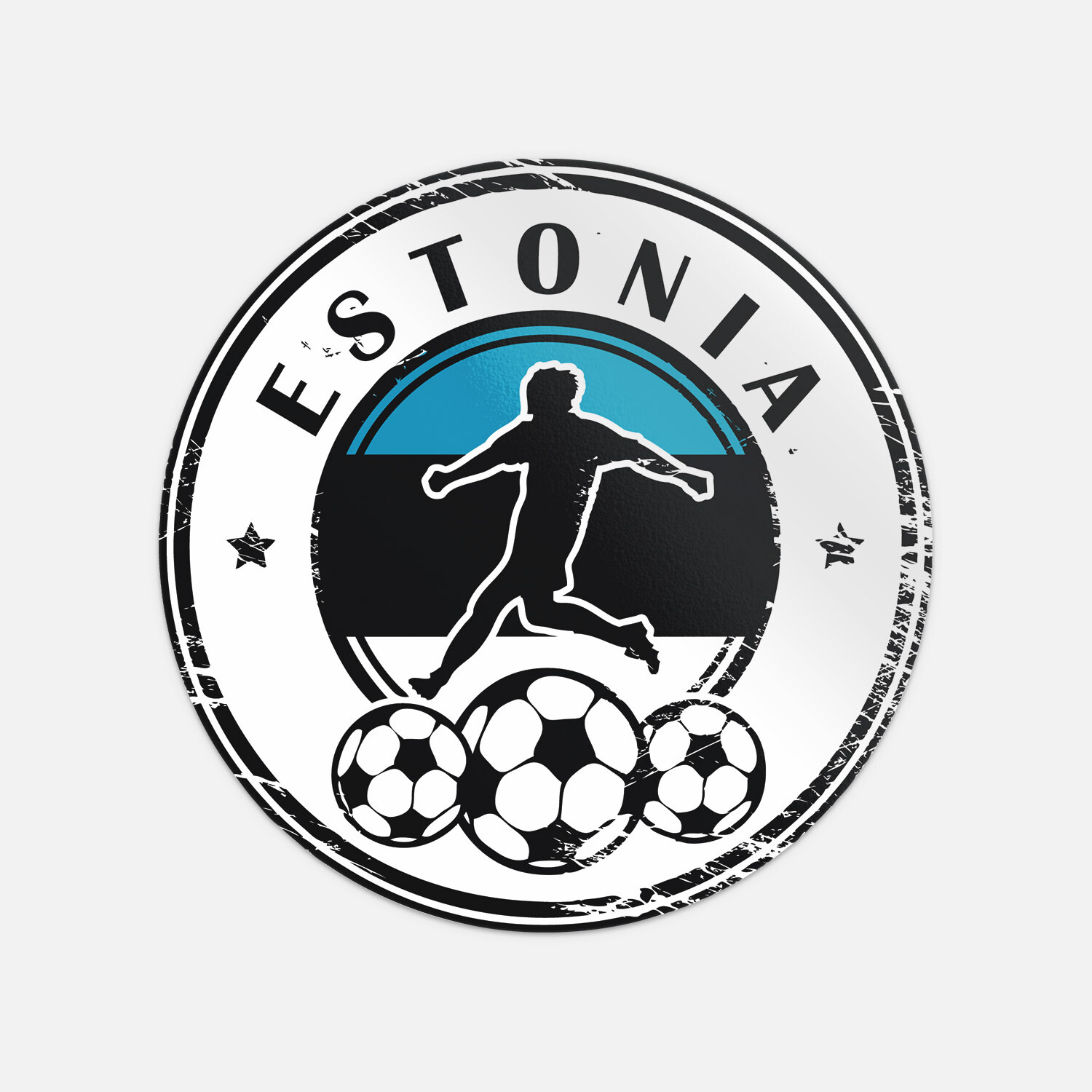 Grunge Football Soccer Stamp Estonia Sport Vinyl Sticker Decal
