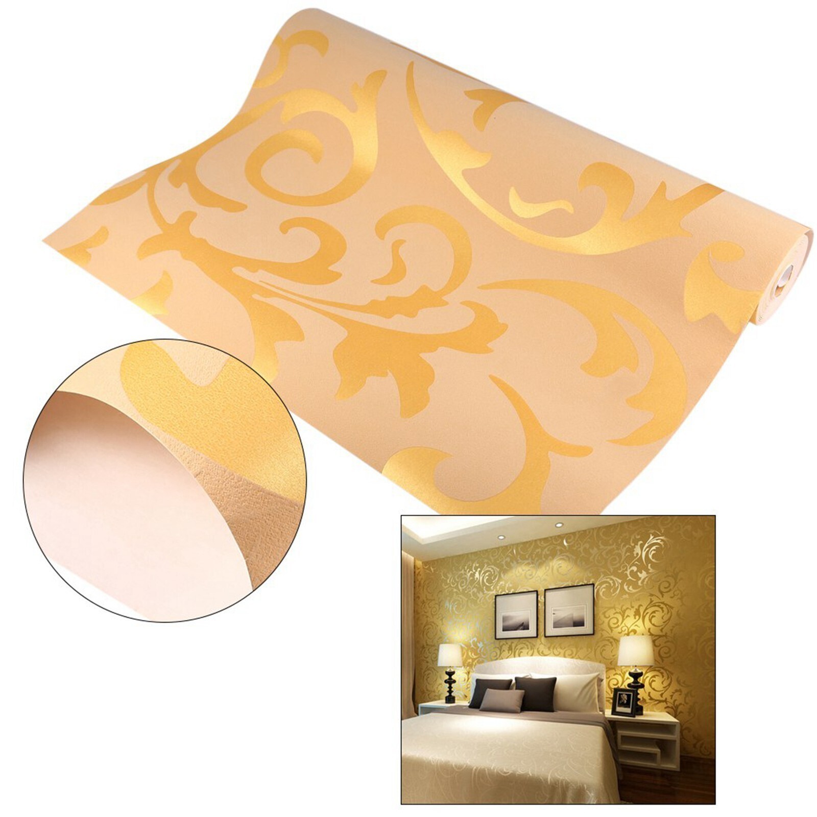 Nonwoven Wallpaper Mural Nonwoven Wallpaper Baroque Design M. Damask Ornament