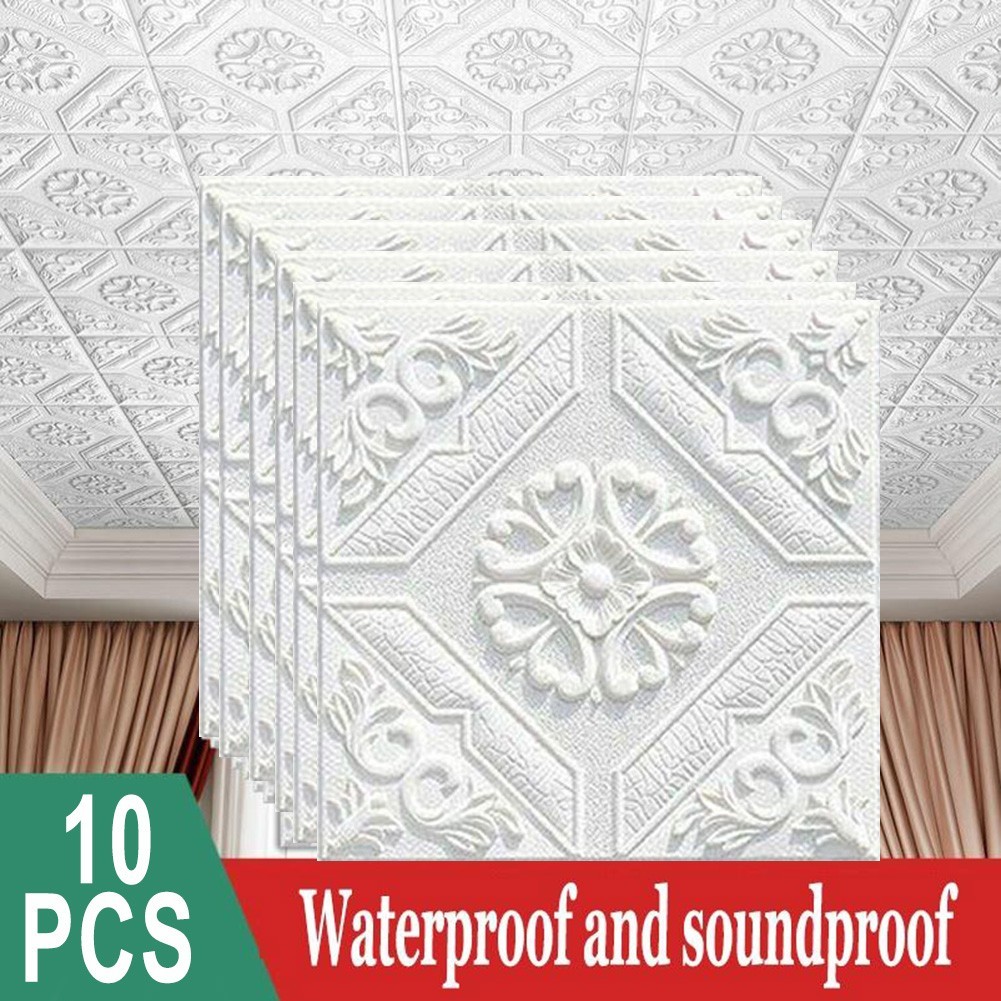 1/10pcs 3D Soft Foam Brick Texture Pattern Effect Wall Sticker Wall Decor 35cm