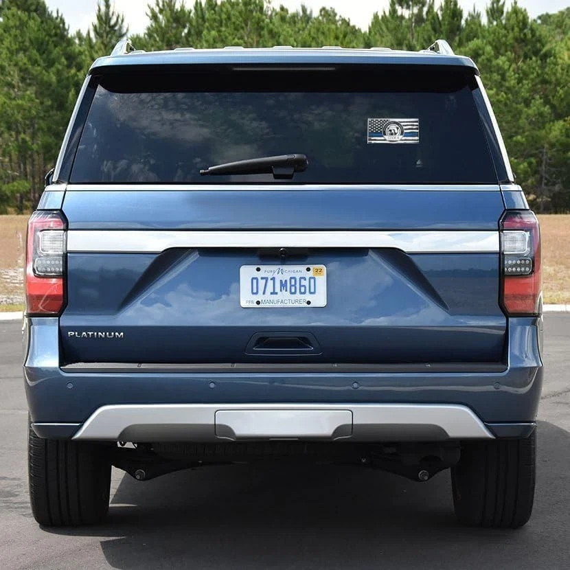 6pcs Thin Blue Line Flag Car Sticker Decals – Police Support American Flag Set
