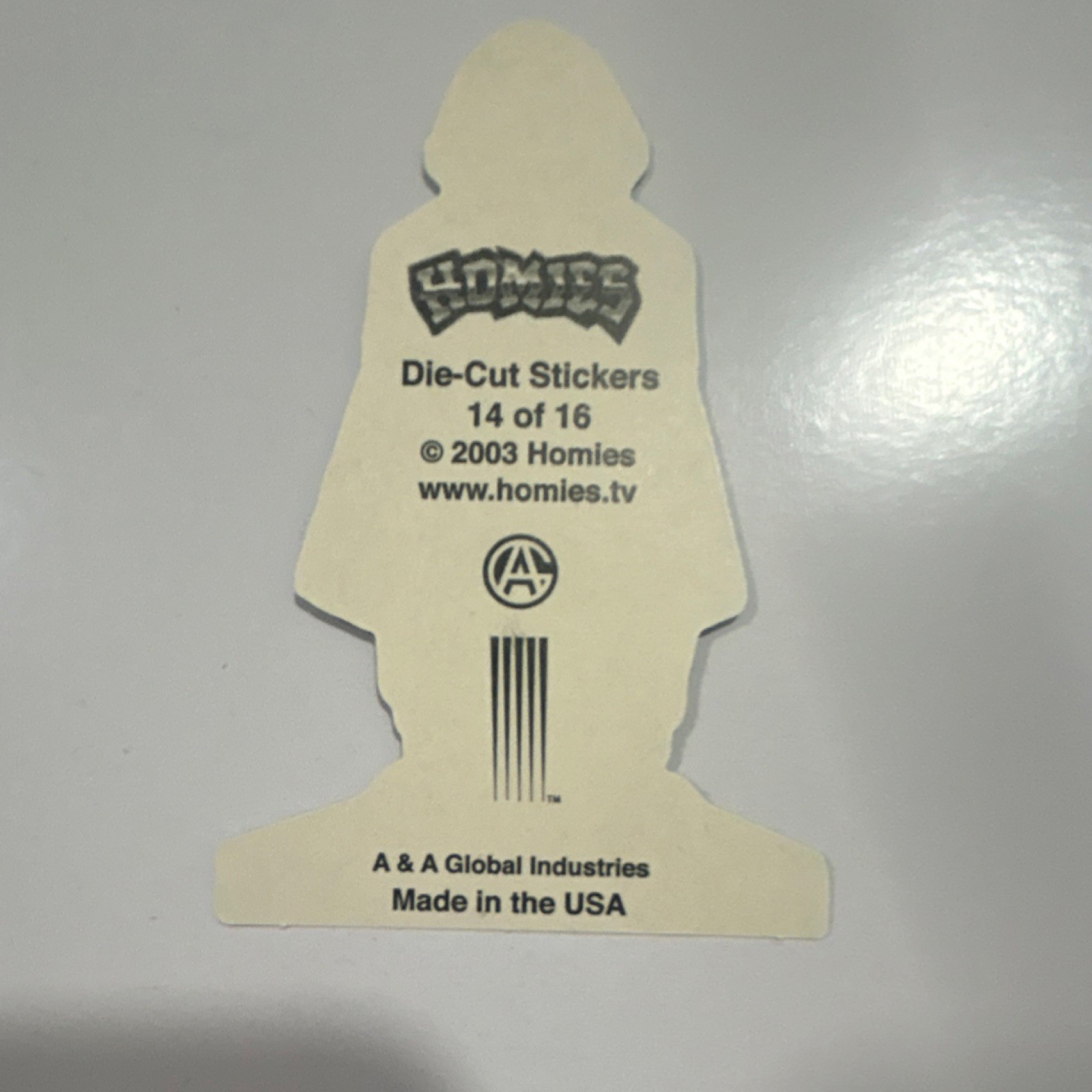 Homies Eightball Holographic Die-Cut Vinyl Sticker, Checkered Pattern, 2003