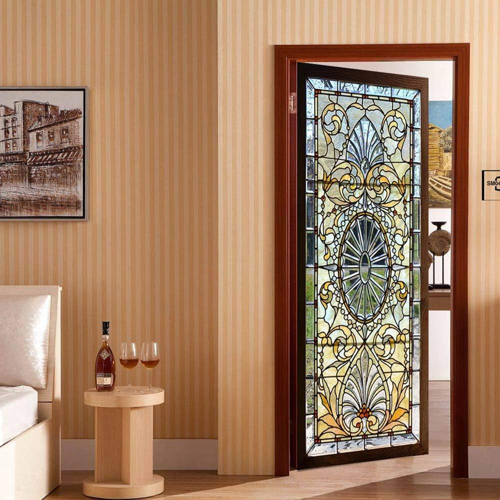 Door Stickers Decals – Opaque Vinyl Printed with Glass Portal Style Design, 3D P