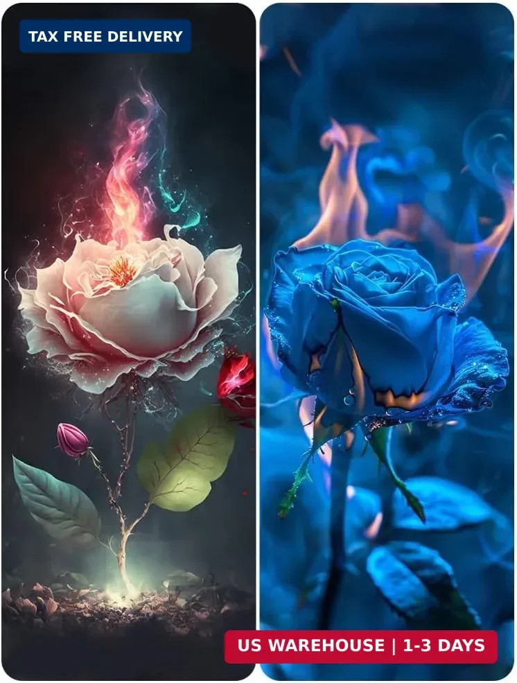 2PCS Rose Flower Vinyl Car Stickers – Waterproof B-Pillar Decals for Scratch Cov