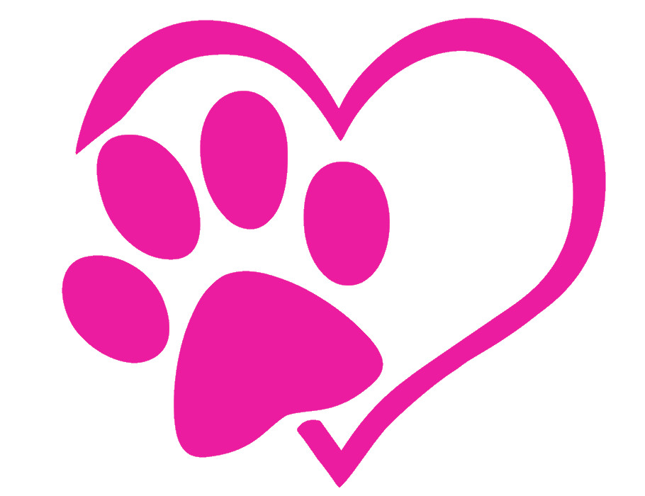 PAW PRINT IN HEART, PET, DOG, CAT Decal Stickers for Cars, Window, Laptop, Wall