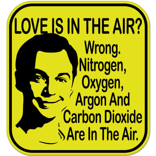 Love is in the Air Funny car bumper sticker decal 4″ x 4″