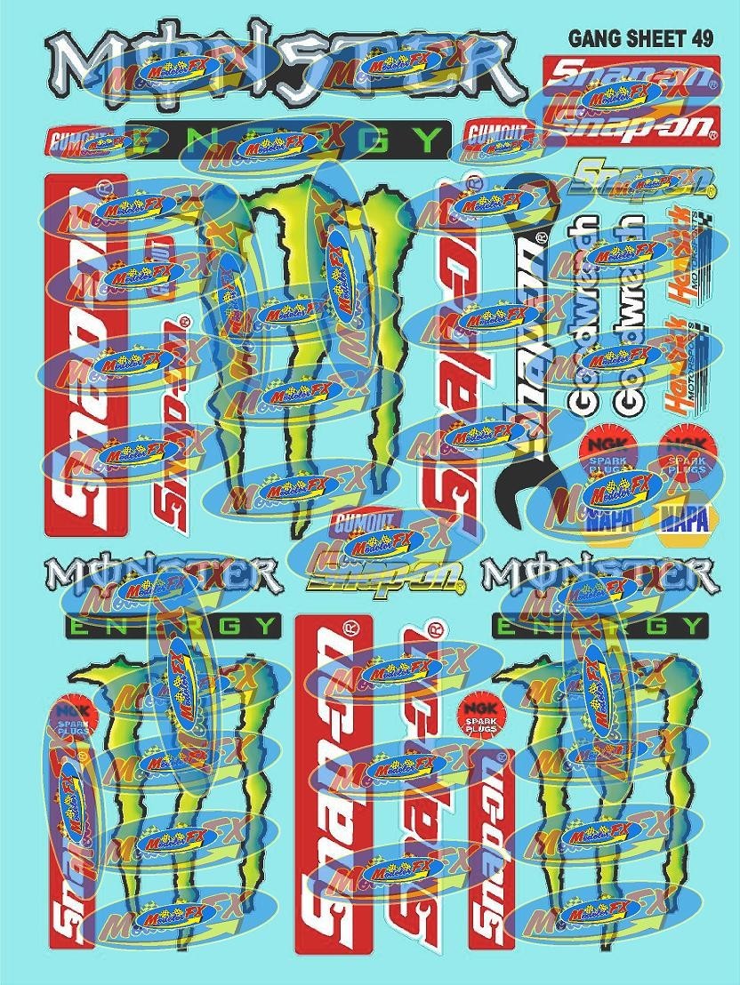 Clear Matte Vinyl Sticker Sheet#49-R/C MODEL Decal fits 1/10-1/16 axialositamiya