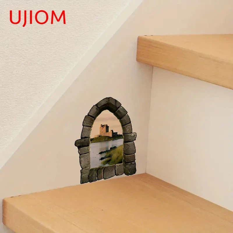 UJIOM 13cm Cute Door Anime Wall Stickers Creativite Vinyl Wardrobe Baby Nursery
