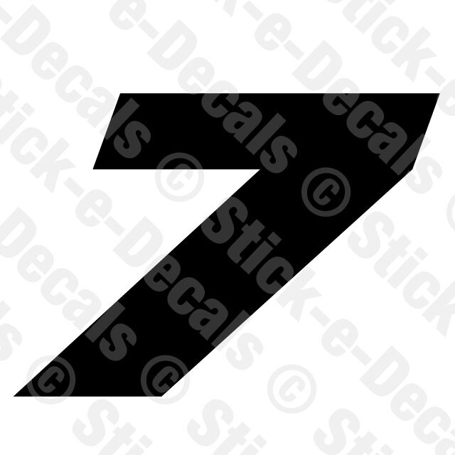 Number SEVEN 7 Vinyl Die Cut Decal Sticker – RACING NUMBER Custom A4