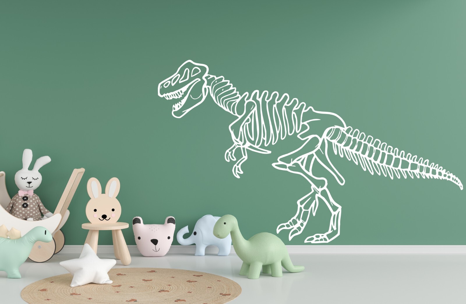 Skeleton Dinosaur wall decal, Dinosaur Wall Decal for Kids’ Rooms Wall Art n006