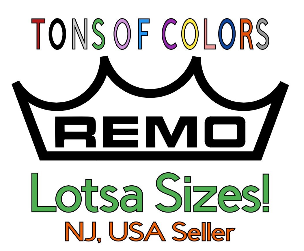 Remo Die Cut Vinyl Decal Drum Heads Guitars Music Rock & Roll Stickers Percussio