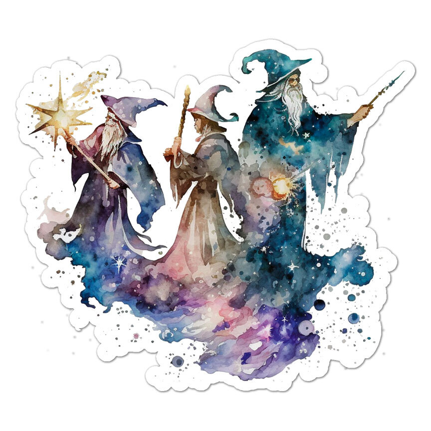 Wizards Sorcerers Magic, Vinyl Decal Sticker, Indoor Outdoor, 3 Sizes, #11020