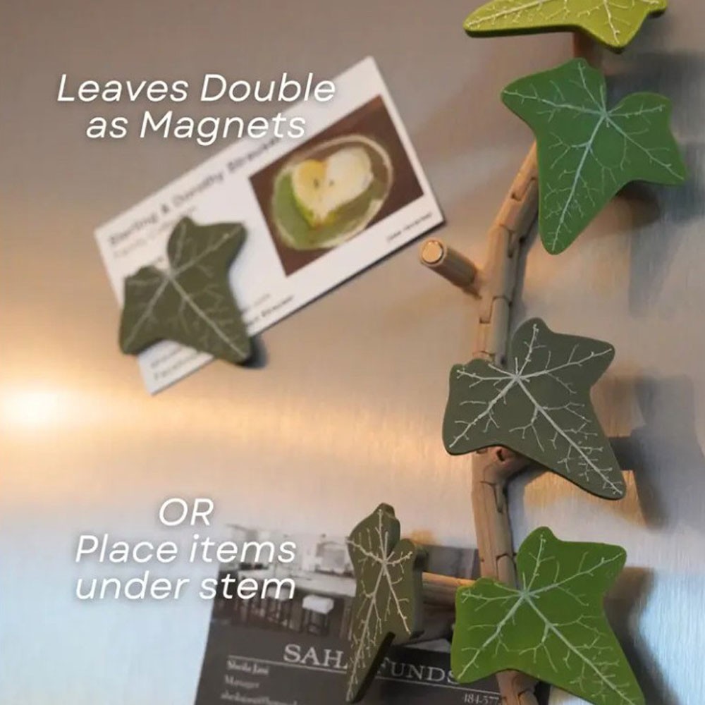 Ivy Fridge Magnet with Articulating Stems 3D Printed Ivy Leaf Plants KU