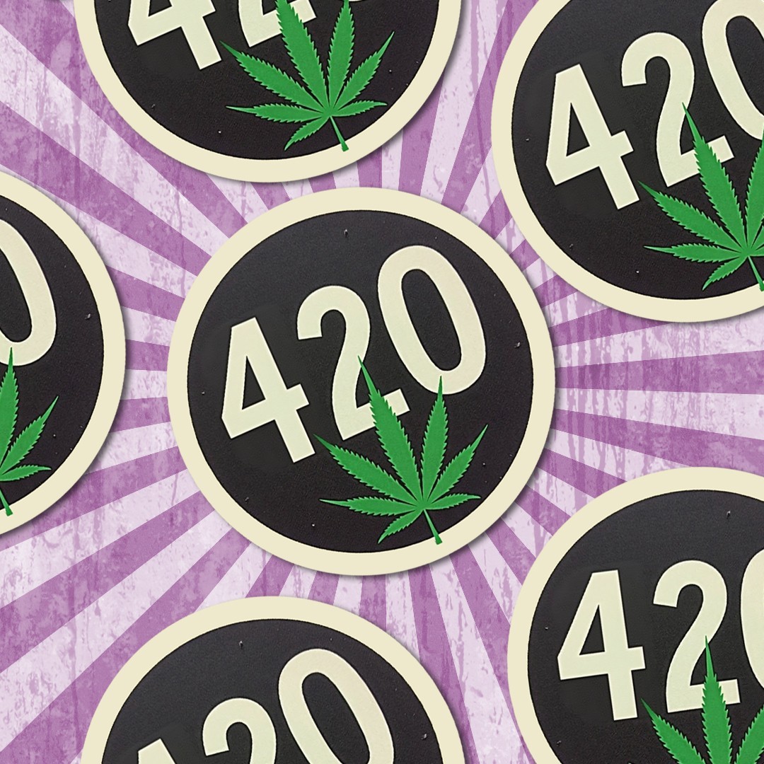 Pot Leaf 420 Vinyl Sticker: Cannabis Decal