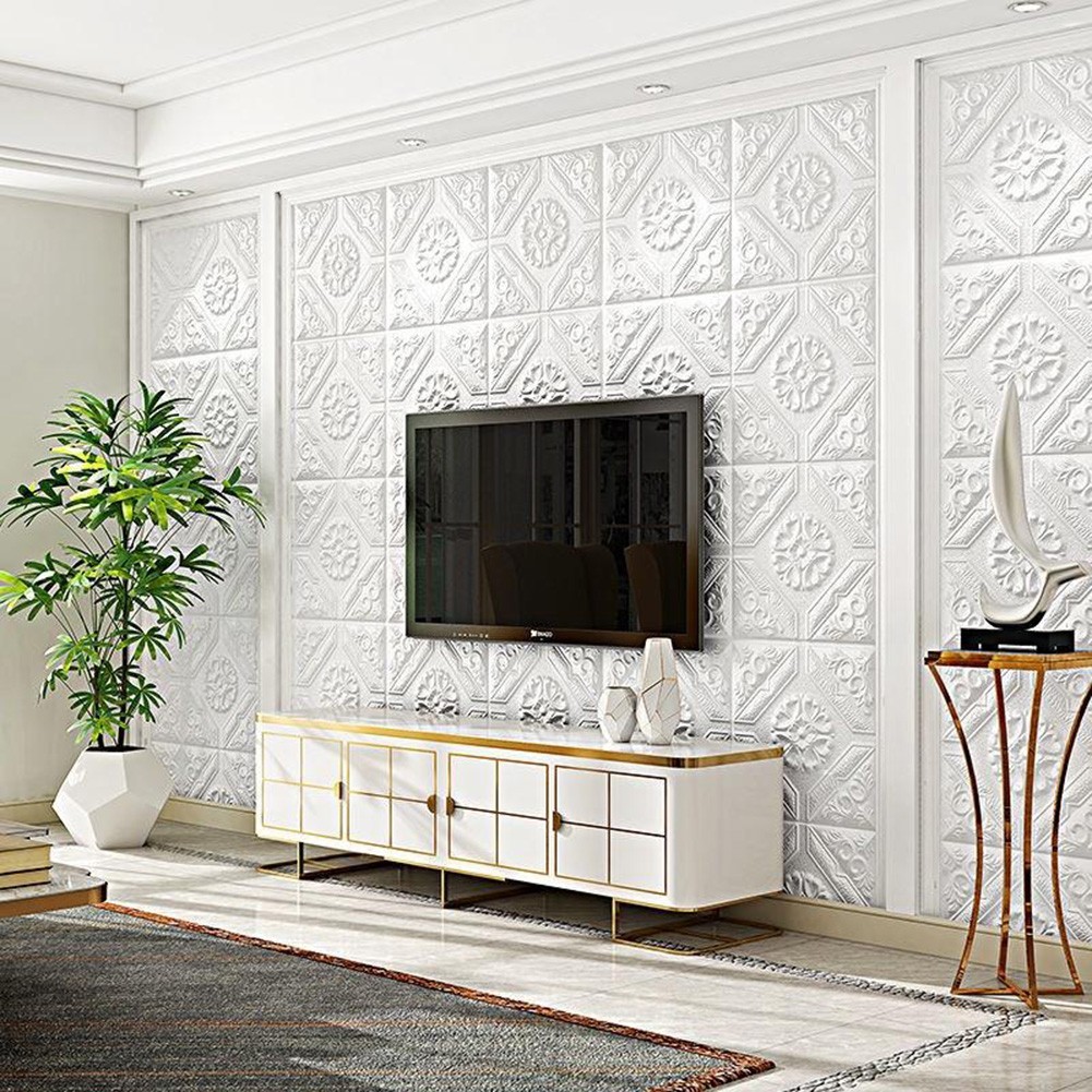 1/10pcs 3D Soft Foam Brick Texture Pattern Effect Wall Sticker Wall Decor 35cm