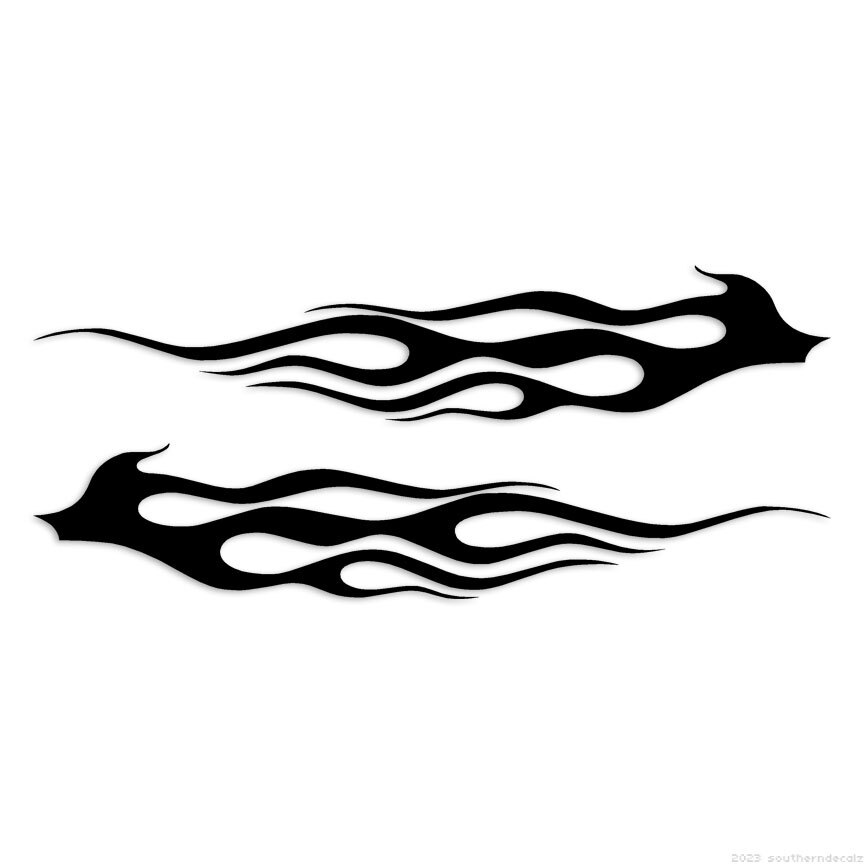 Pair Flames Fire – Decal Sticker – Multiple Colors & Sizes – ebn7277