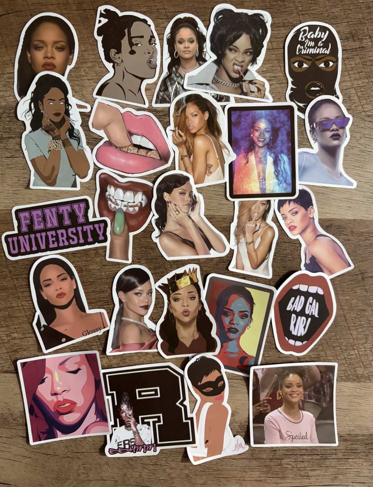 49 pc Fenty Beauty Vinyl Stickers Celebrity Self-Adhesive for Wall, Laptop