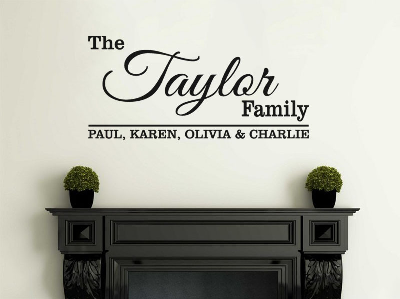 Personalised Family Wall Quote With All Names, Wall Art Sticker, Vinyl Decal