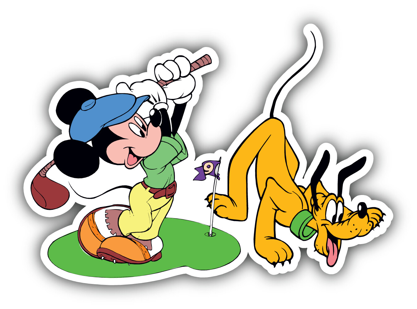 Mickey Mouse Cartoon Golf Sticker Bumper Decal – »SIZES»