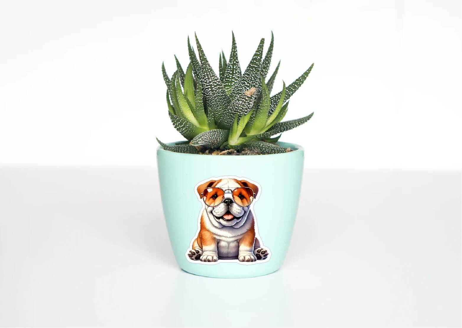 Cute Bulldog and Sunglasses Decal Sticker Bull Dog Breed Summer Rescue OEB Bully