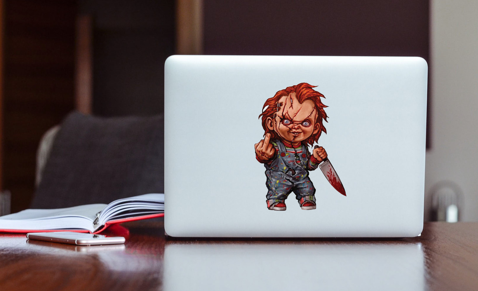 Chucky Horror Decal Scary Halloween Laptop Bumper Sticker Helmet Wall Window
