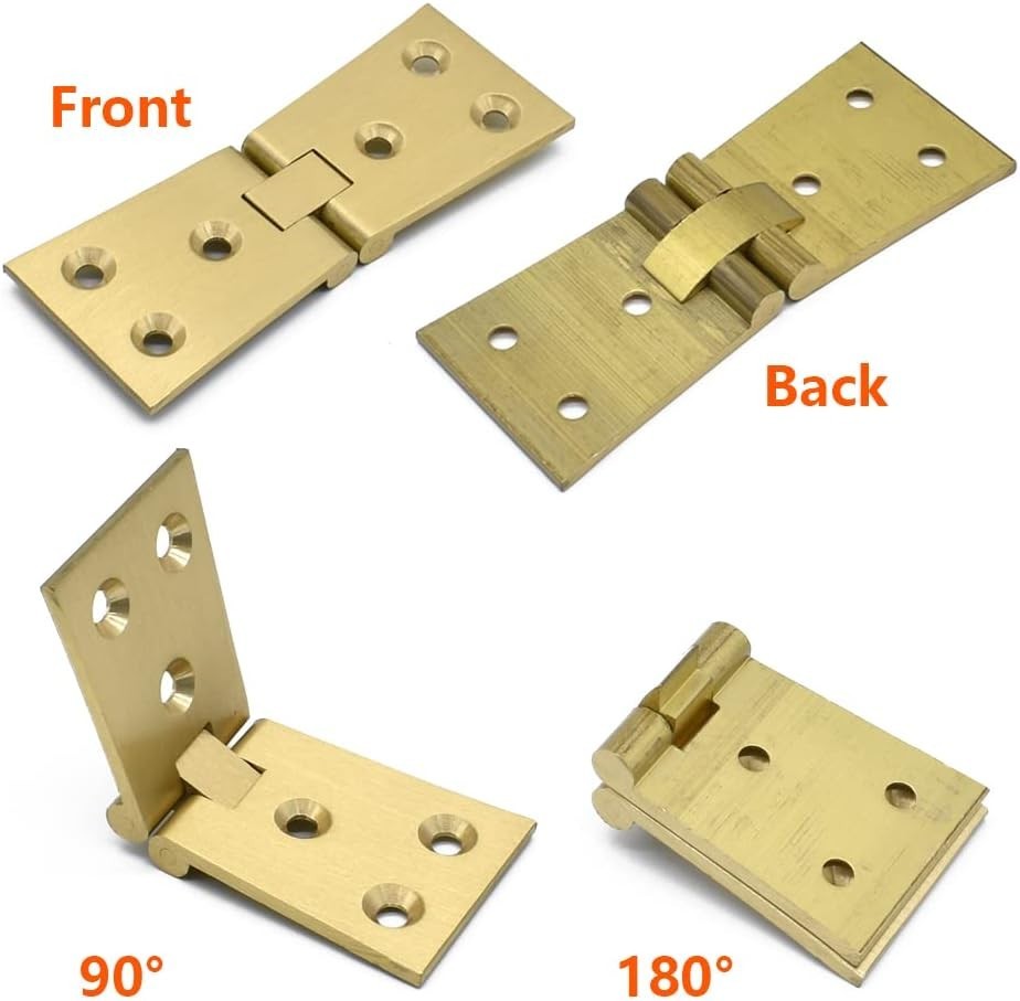2Pcs Heavy Brass Butler Tray Hinge 180 Degree for Butler Folding Tables Furnitur