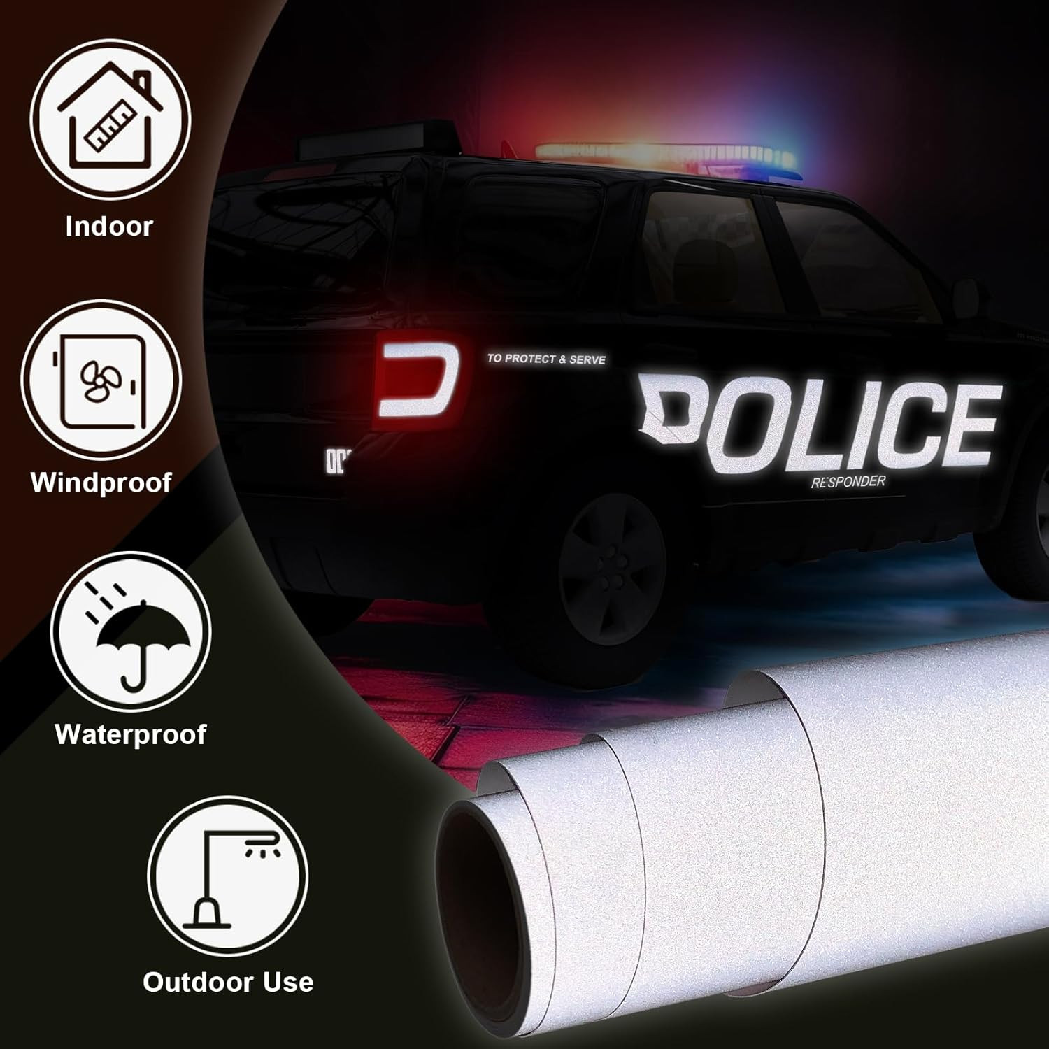 Reflective Vinyl – White, 12″ X 5Ft for Mailbox Numbers, Cars, Trucks, Motorcycl